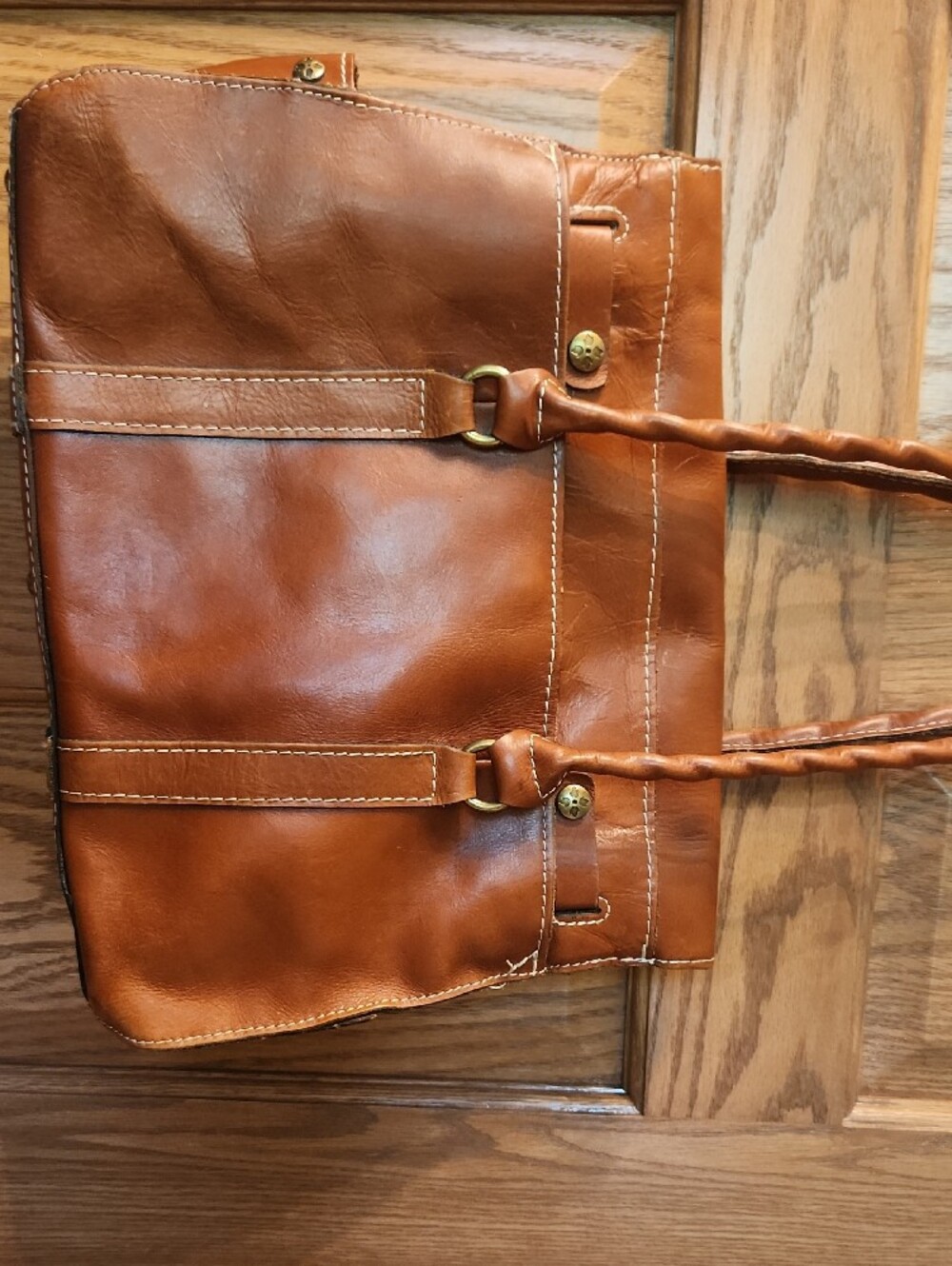 Patricia Nash Brown Leather Tote Handbag - Classic Women's Shoulder Ba/Crossbody - Picture 3 of 12